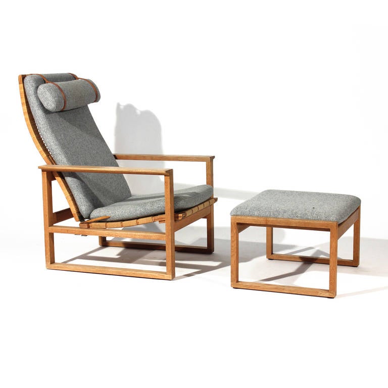 Vintage Borge Mogensen Recliner and Ottoman