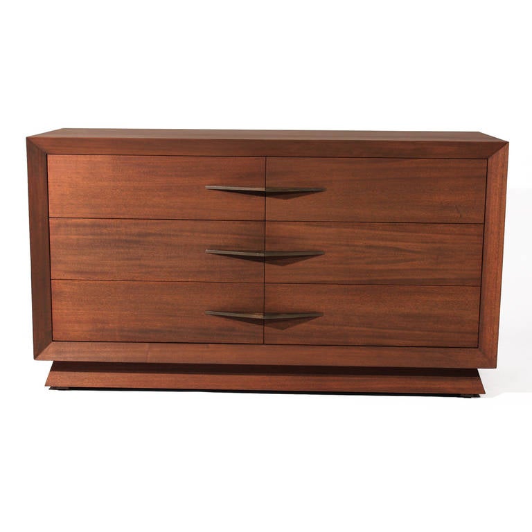 Vintage Art Deco Style Mahogany Dresser Set