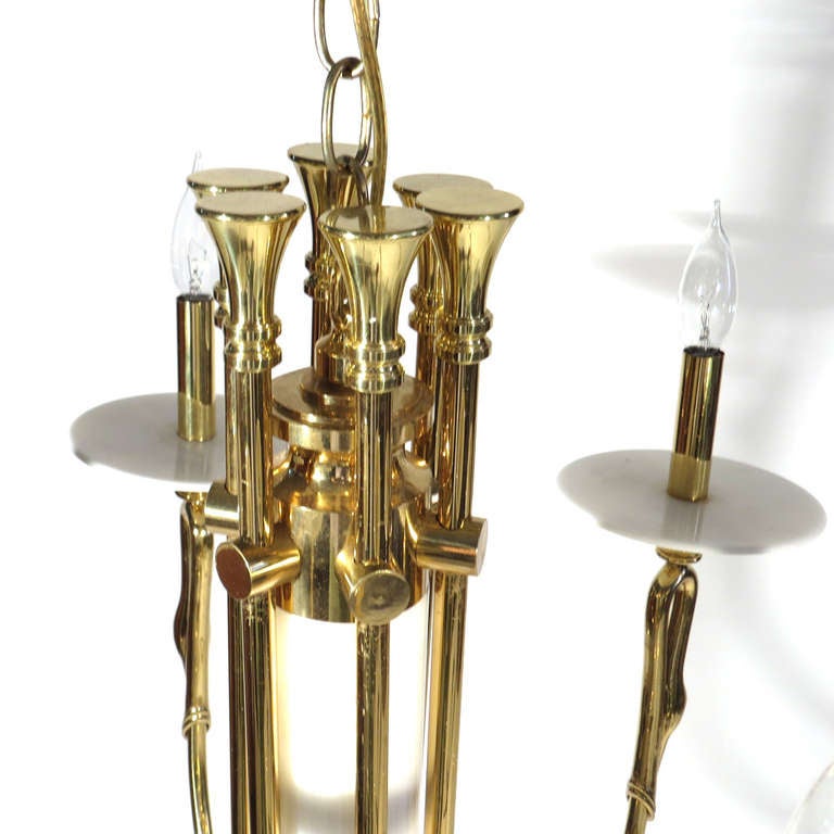 Late 20th Century Brass Swan Chandelier For Sale