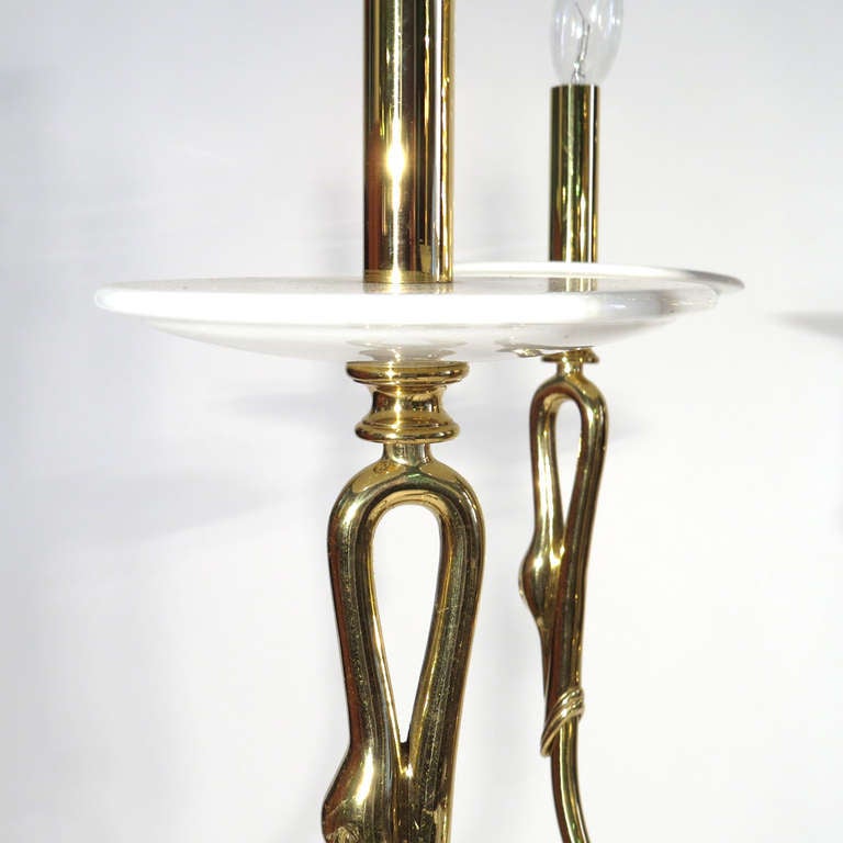 Brass Swan Chandelier For Sale 1