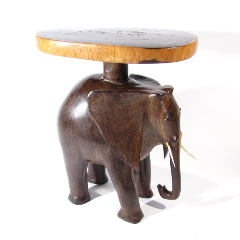 Rosewood Elephant Table In Excellent Condition In Baltimore, MD