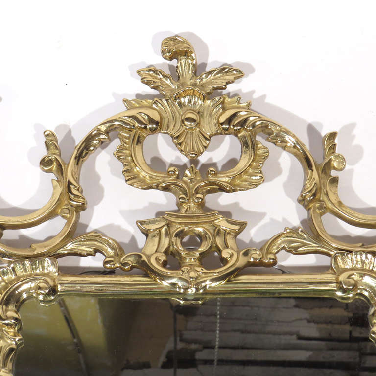 Hollywood Regency Griffin Brass Mirror For Sale