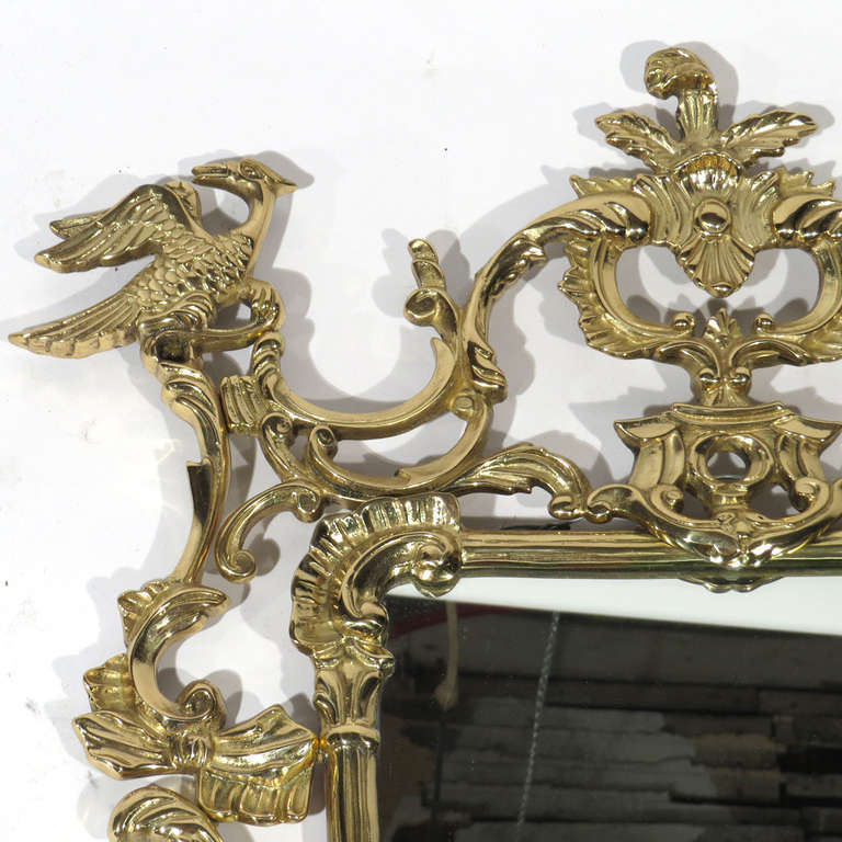 American Griffin Brass Mirror For Sale
