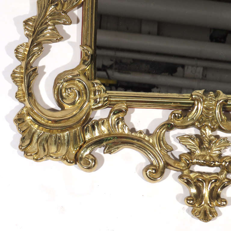 Late 20th Century Griffin Brass Mirror For Sale