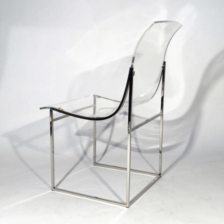 American 12 Lucite Dining Chairs For Sale