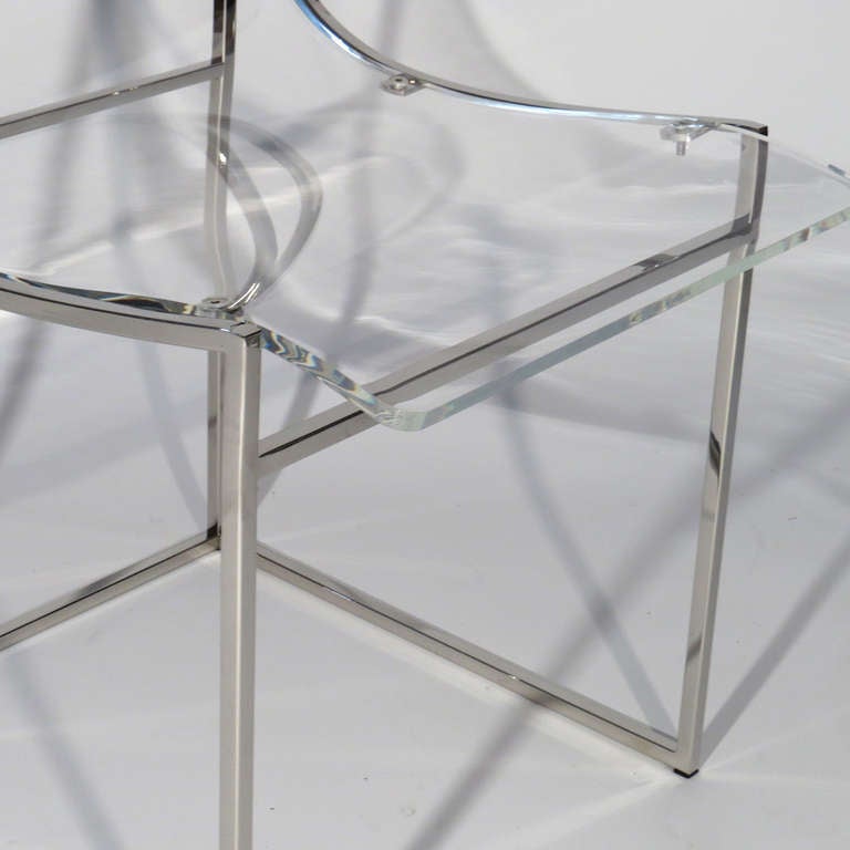 12 Lucite Dining Chairs For Sale 2