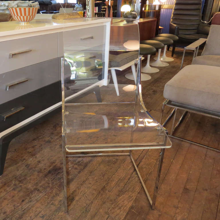 12 Lucite Dining Chairs For Sale 4