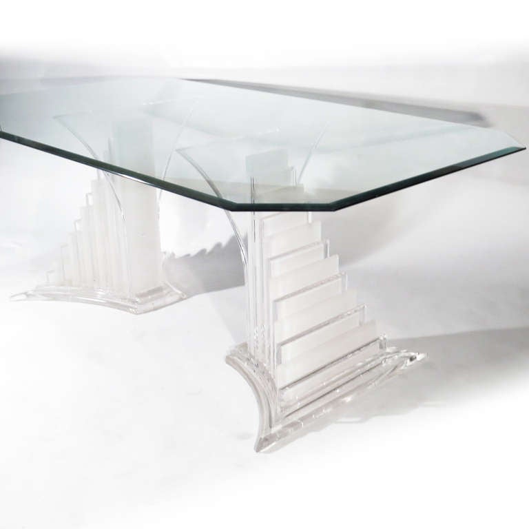 American Lucite Dining Table For Sale
