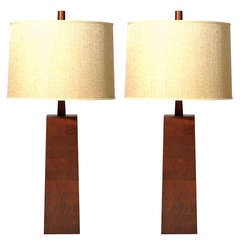 Architectural Walnut Lamps