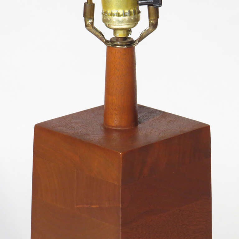 Mid-20th Century Architectural Walnut Lamps