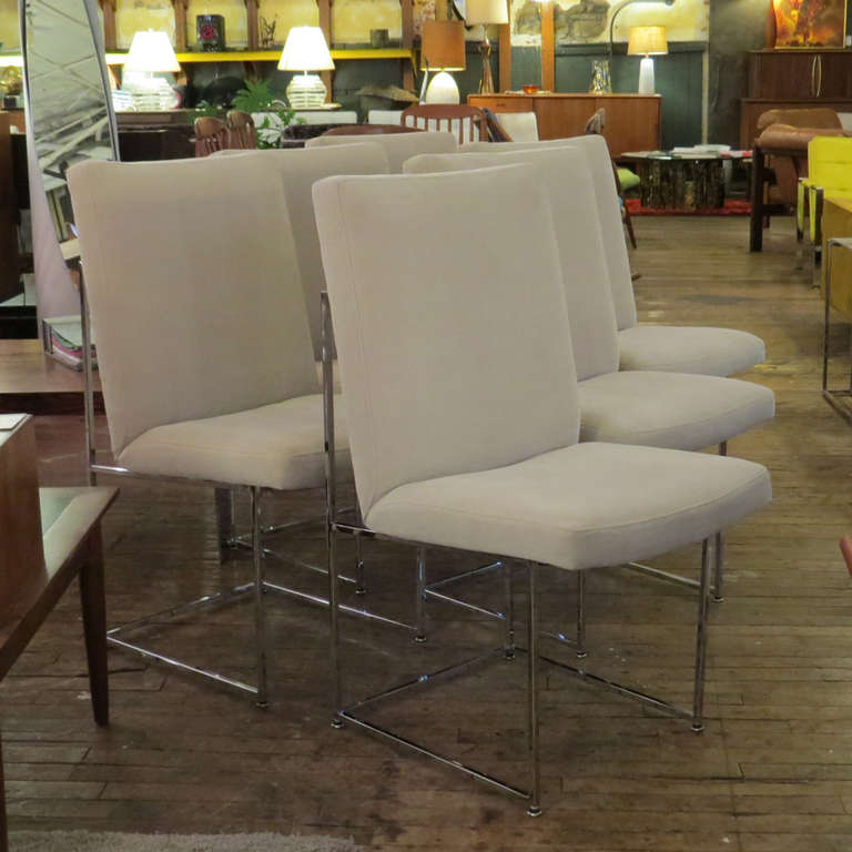 Stainless Steel Milo Baughman Chairs For Sale
