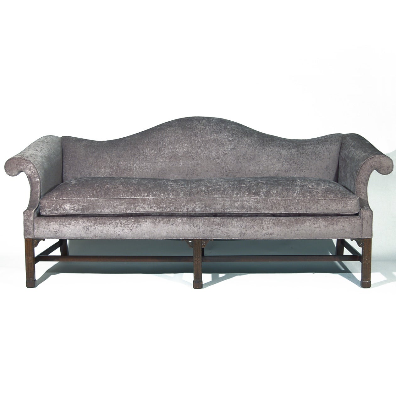Chippendale Design Camel Back Sofa In Excellent Condition For Sale In Baltimore, MD