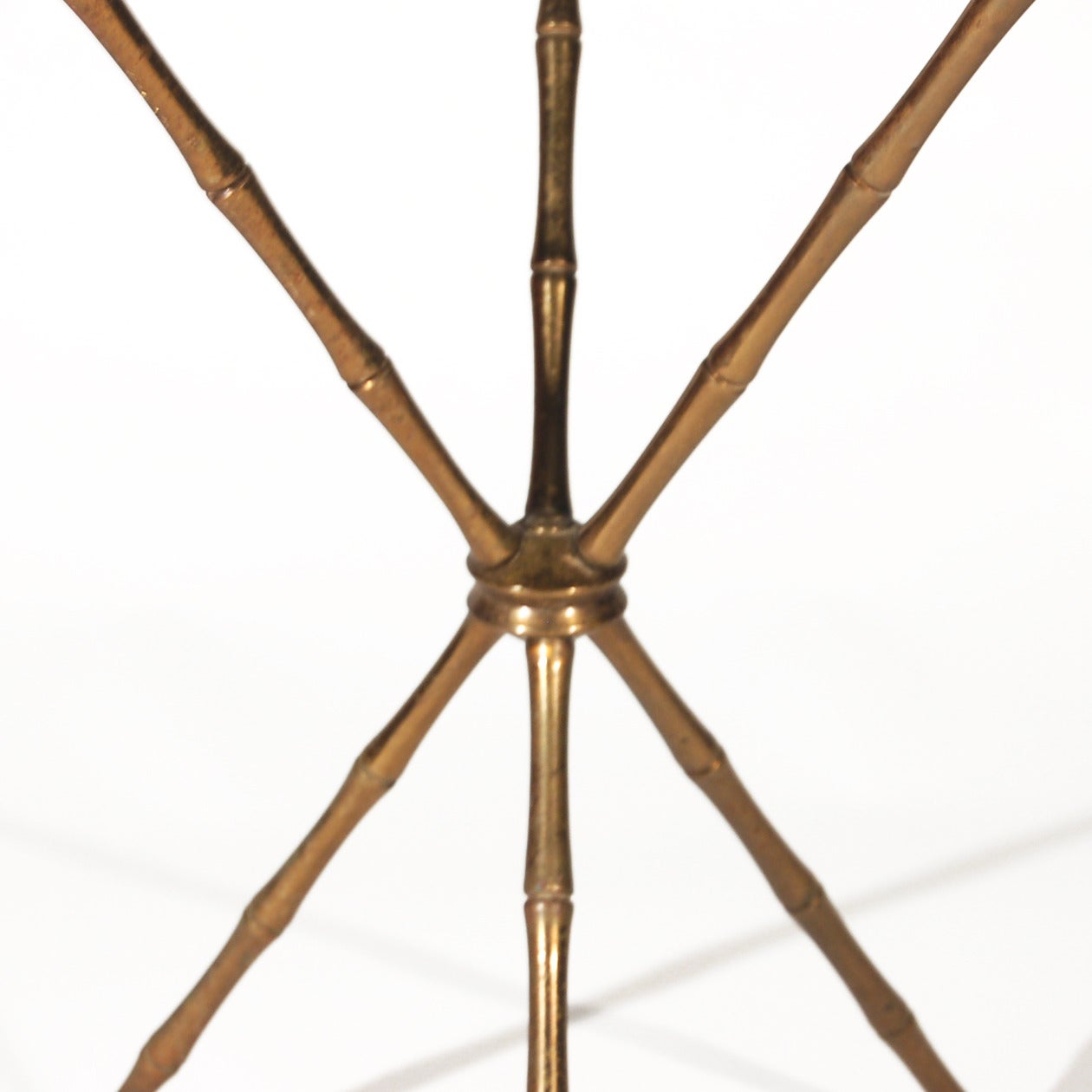 Bagues Style French Brass Faux Bamboo Tripod Table For Sale 4