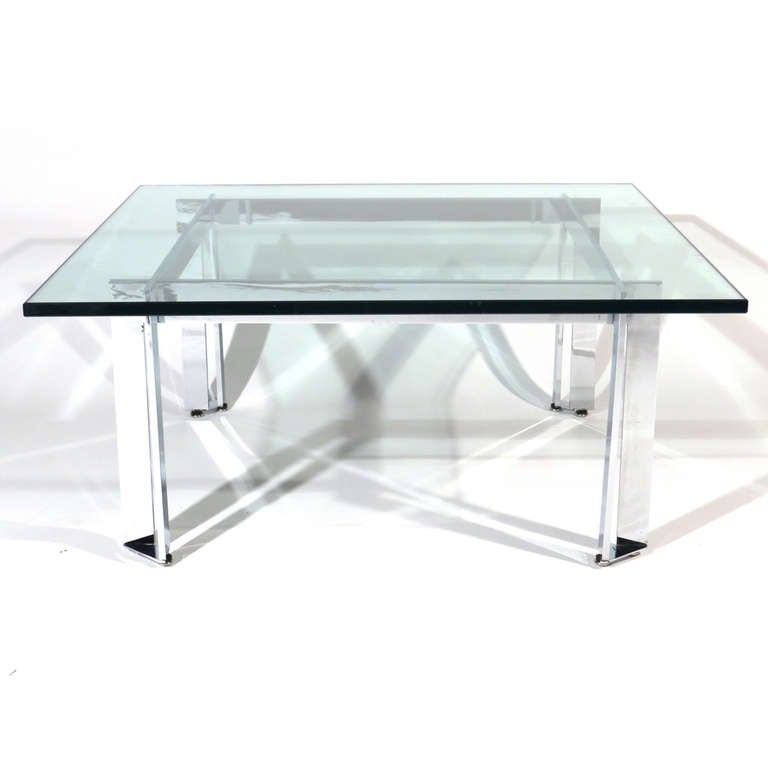 Parallel Bar Chrome Table In Excellent Condition For Sale In Baltimore, MD