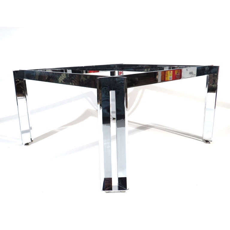 Mid-20th Century Parallel Bar Chrome Table For Sale