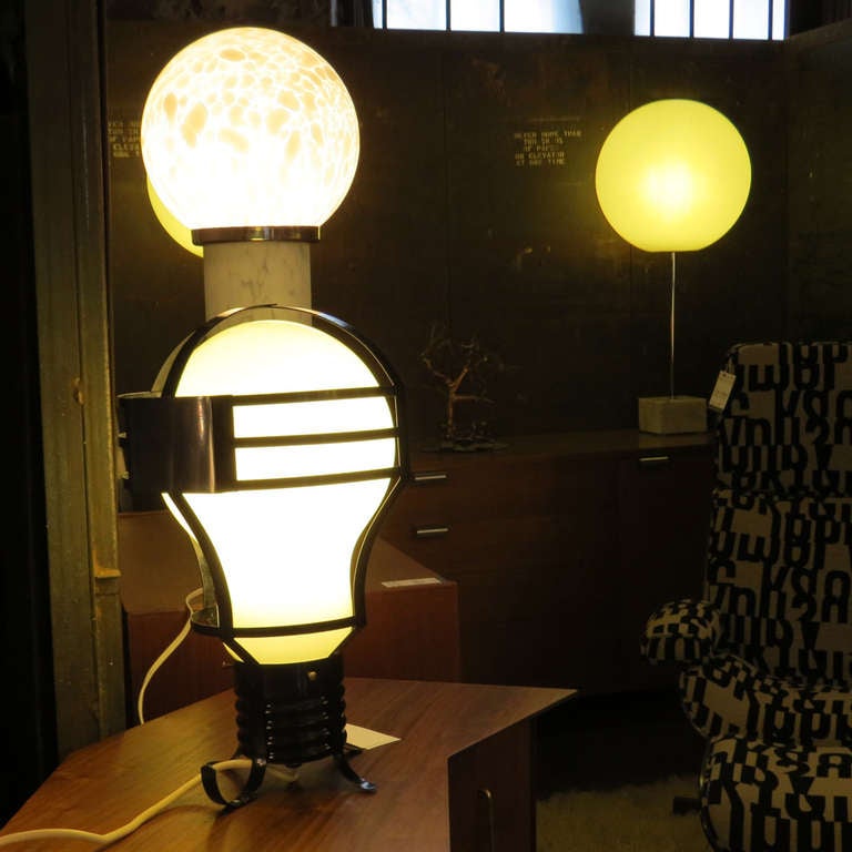 Blown Glass Jumbo Light Bulb Lamp For Sale