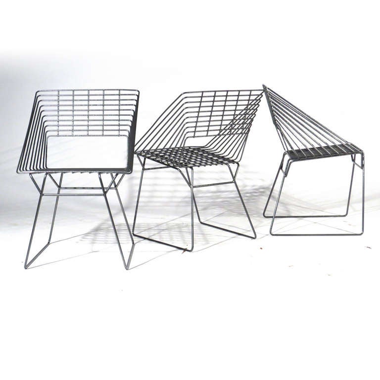 Scandinavian Modern Verner Panton Wire Chairs For Sale