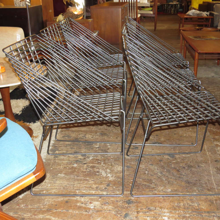 Steel Verner Panton Wire Chairs For Sale