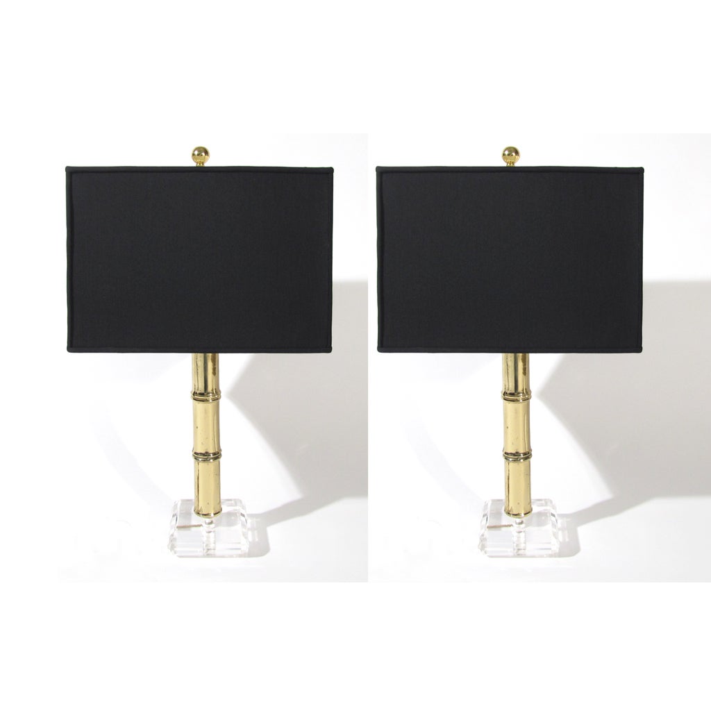 Brass & Lucite Lamps For Sale