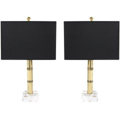 Brass & Lucite Lamps