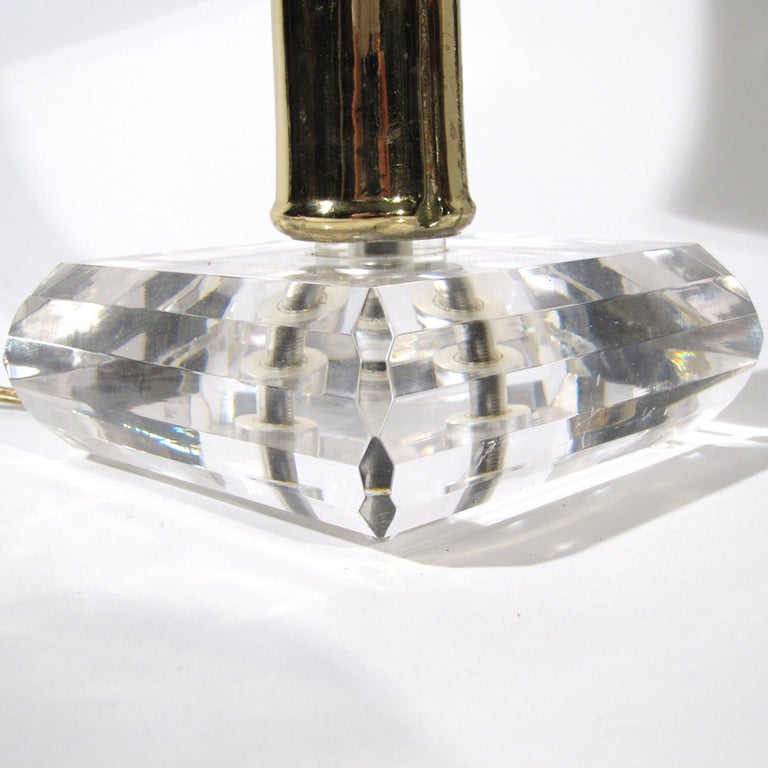 20th Century Brass & Lucite Lamps For Sale