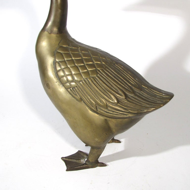 Mid-20th Century Brass Goose