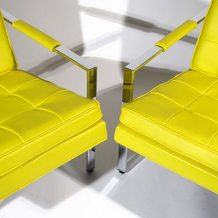 Stainless Steel Milo Baughman  Chairs