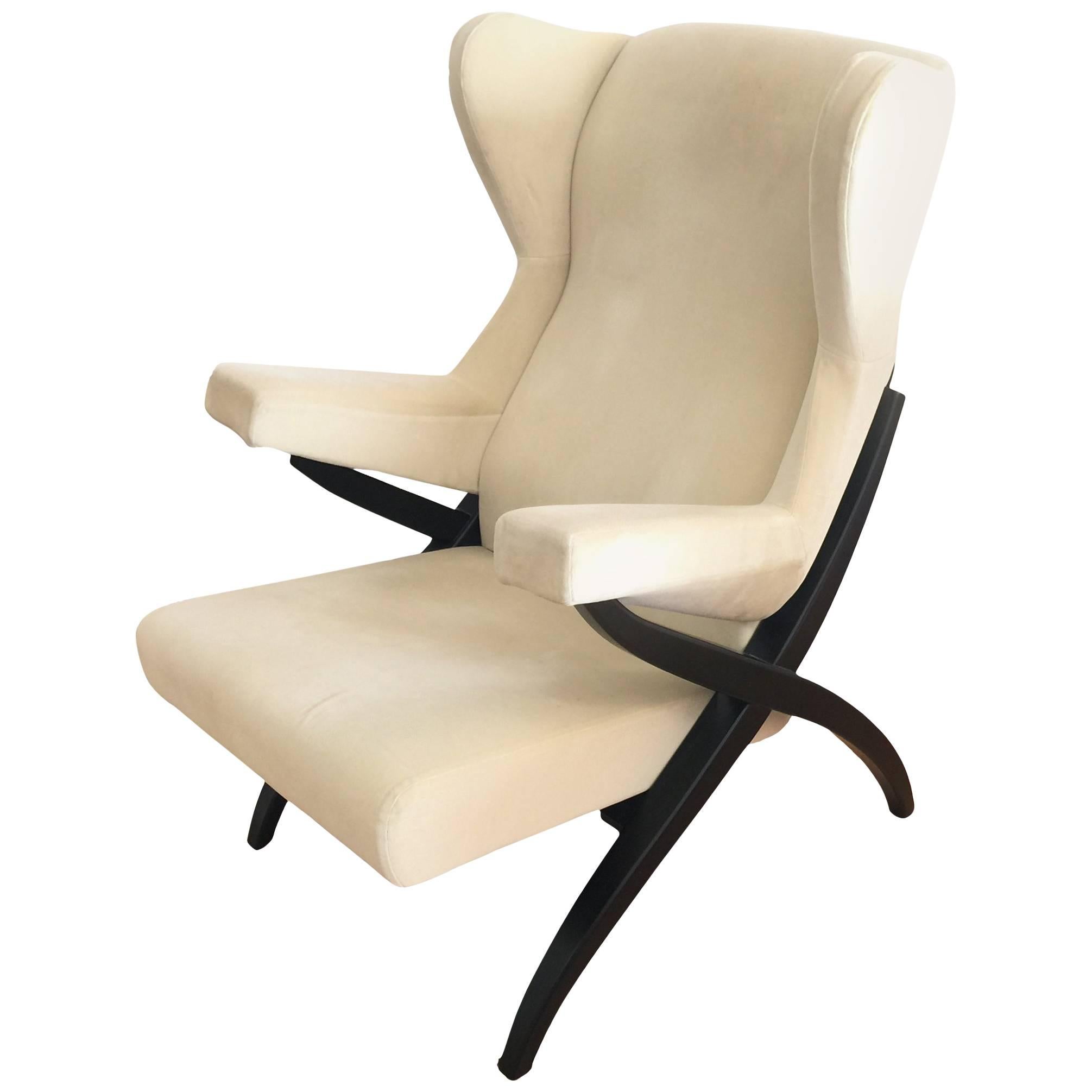 Fiorenza Lounge Chair Design by Franco Albini 1952 for Arflex, Velvet Cotton
