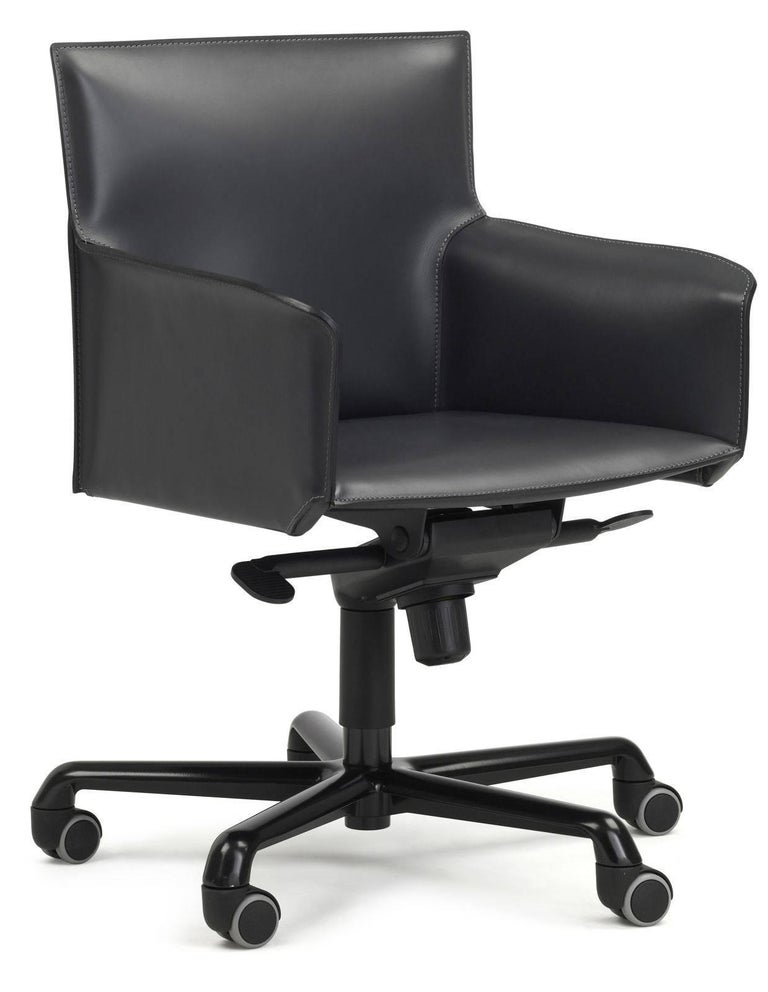 Modern Italian Office President Arm Chairs on Castors Swivel Base