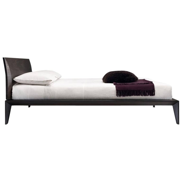 Italian Modern Wood Bed Handmade And Designed In Italy Or Leather Queen