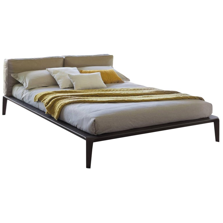 Italian Contemporary Bed Leather Headboard Wood Frame Made In Italian Contemporary Bed Leather Headboard Wood Frame Made In Italy For