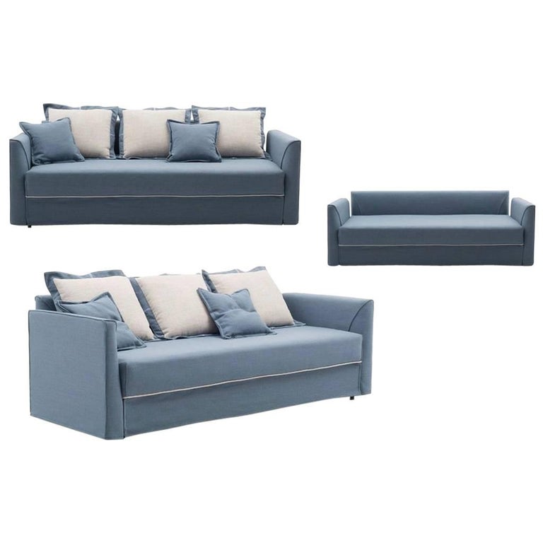 Modern Italian Sofa Bed With Trundle Or Storage Drawers Made In Italy