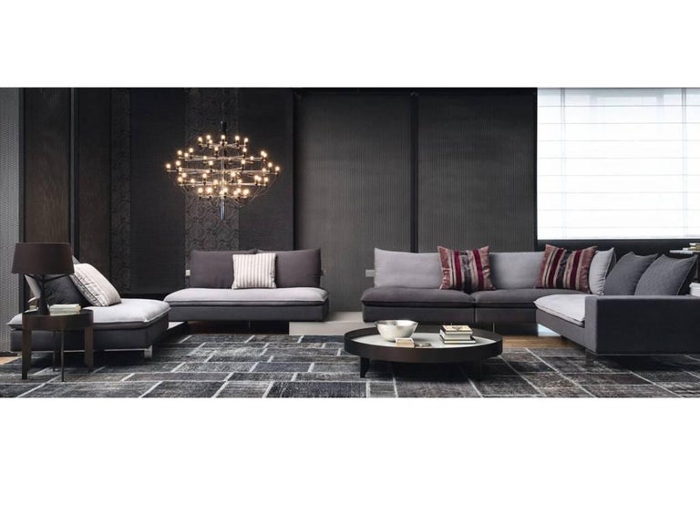 Italian Modular Sectional Sofa With Wooden Back Shelf And Bench Italian Modular Sectional Sofa With Wooden Back Shelf And Bench Modern Design For 3