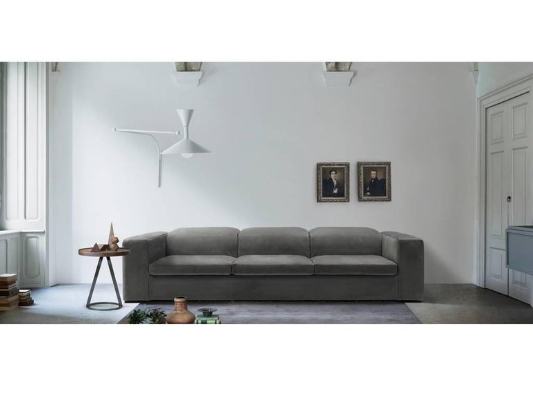 Italian Modern Sofa With Adjule Back Cushions Made In Italy