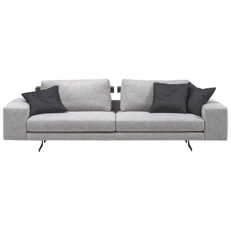 Modern Italian Sofa with Adjustable Back Shelves Made in Italy Contemporary For Sale at 1stdibs
