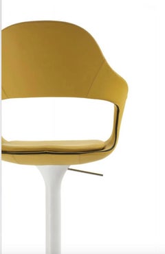 Modern Italian Bar or Counter Stool, Leather or Felt, Adjustable and Swivel