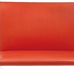 Modern Bar Stool Made in Italy, New, Leather Available in 30 Colors