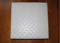 Woven Leather Modern Italian Ottoman, Italy