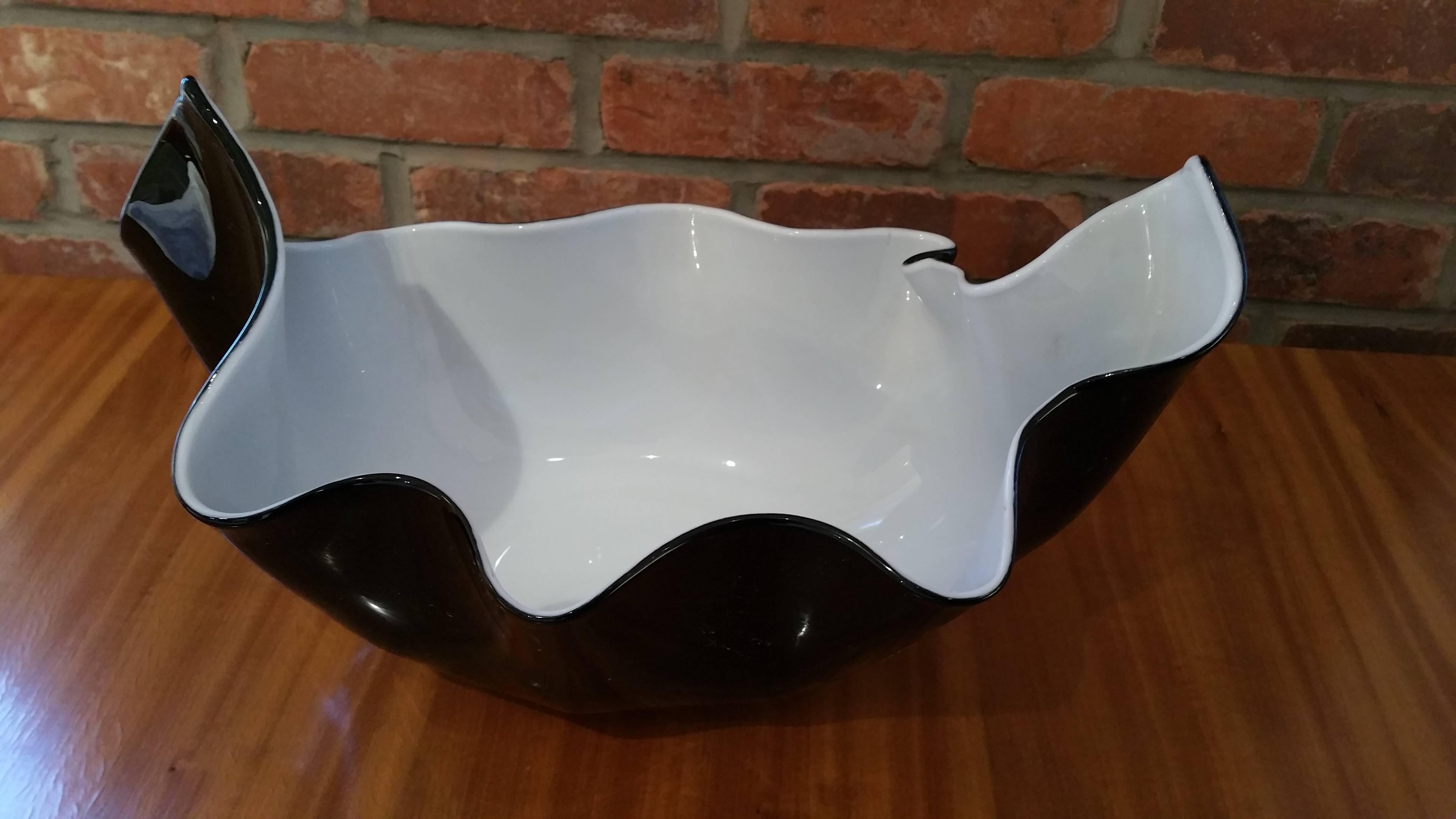 Italian Venini Fazzoletto Murano Glass Vase, Fulvio Bianconi, Italy For Sale