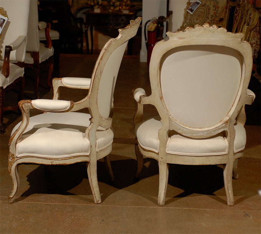 Pair of 19th Century Italian Painted Wood Armchairs, circa 1870 Mizzenmast 2