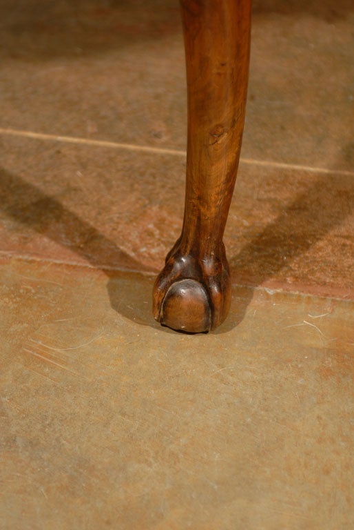 French 19th Century Carved Walnut Center Table with Original Variegated Marble For Sale 2