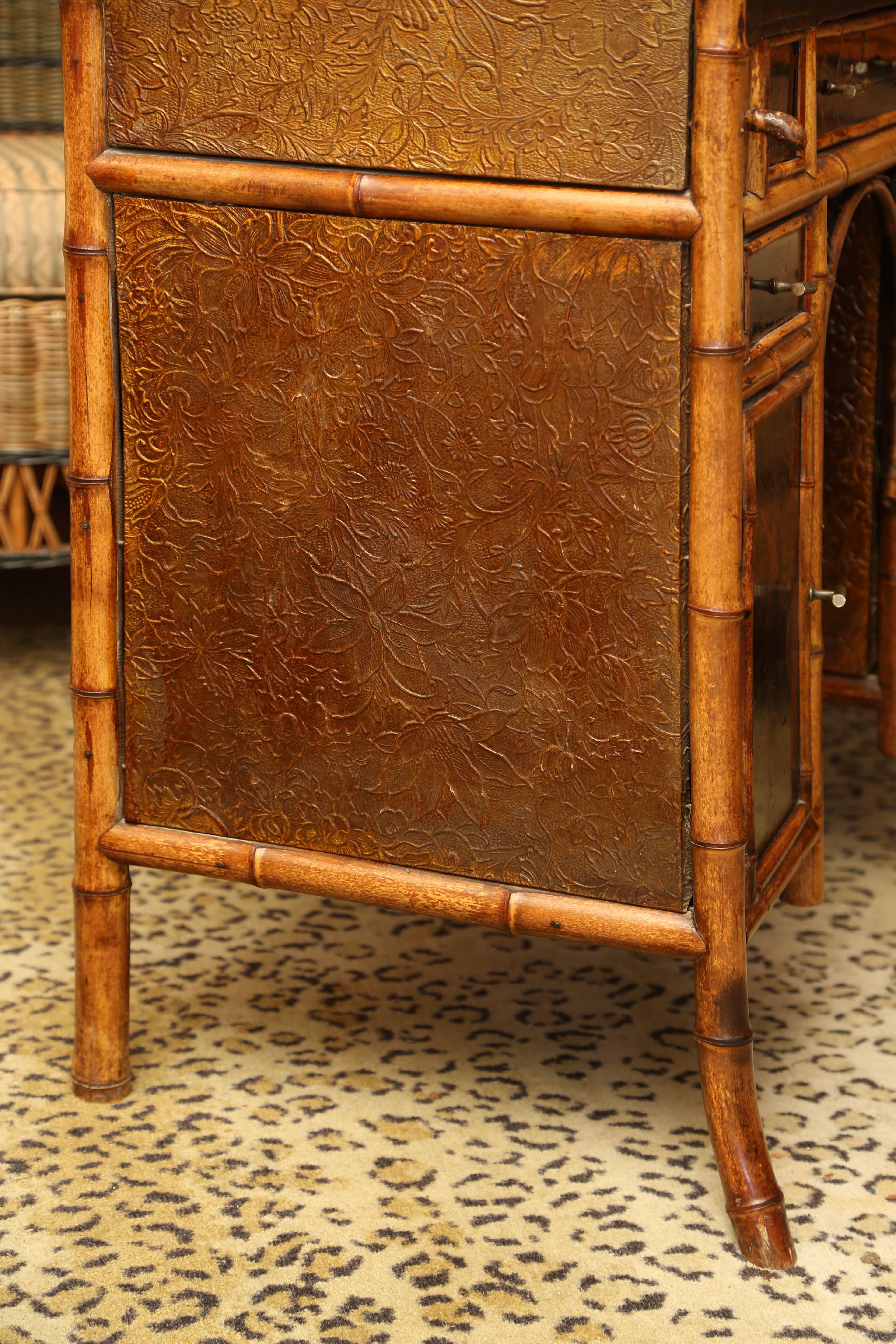 Beautiful 19th Century English Bamboo Ladies Knee-Hole Desk 5