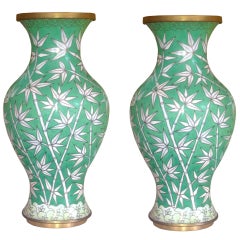 Pair of Chinese Vases with Bamboo Motif