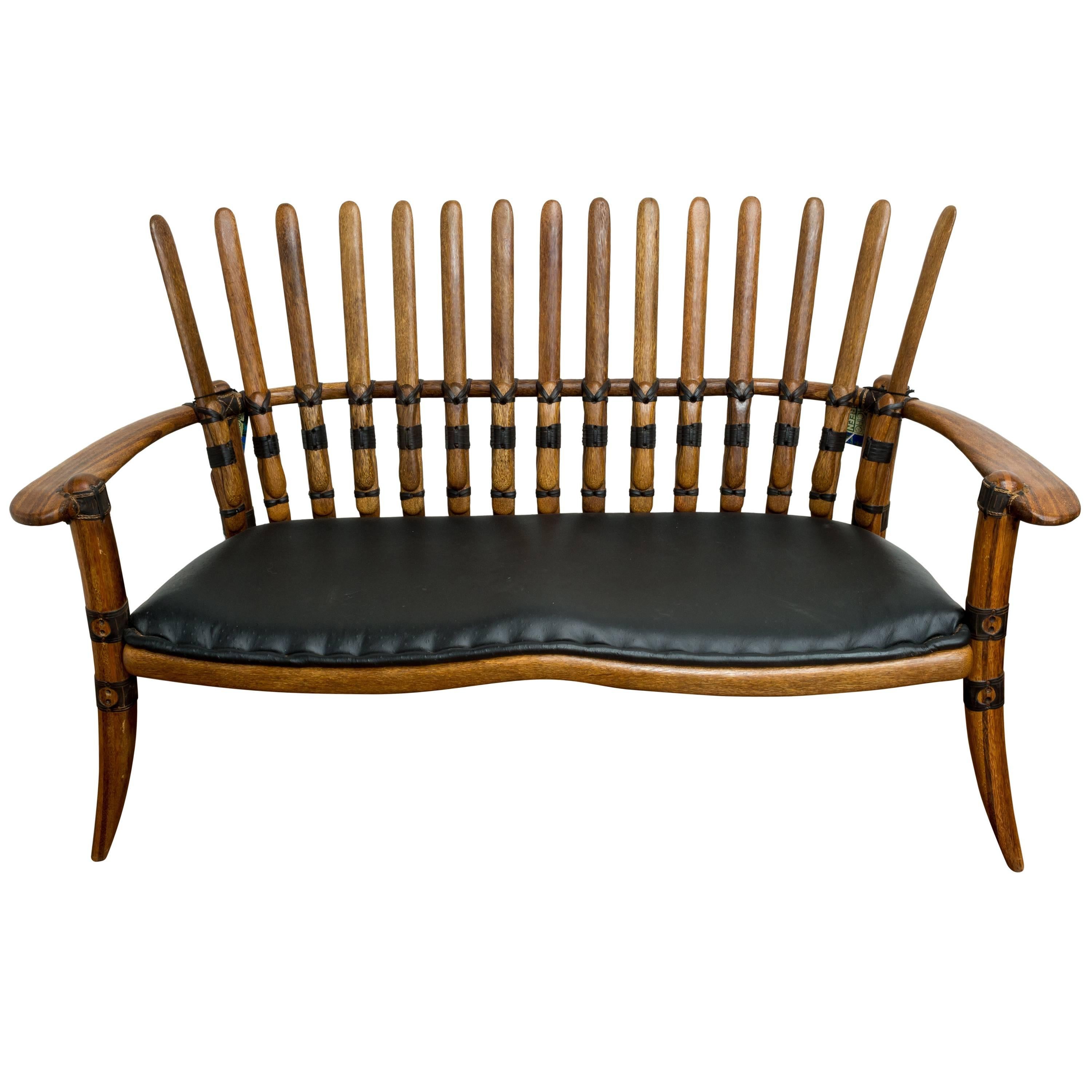 Game of Thrones "Mendi", Handmade Palmwood Two-Seat Sofa For Sale