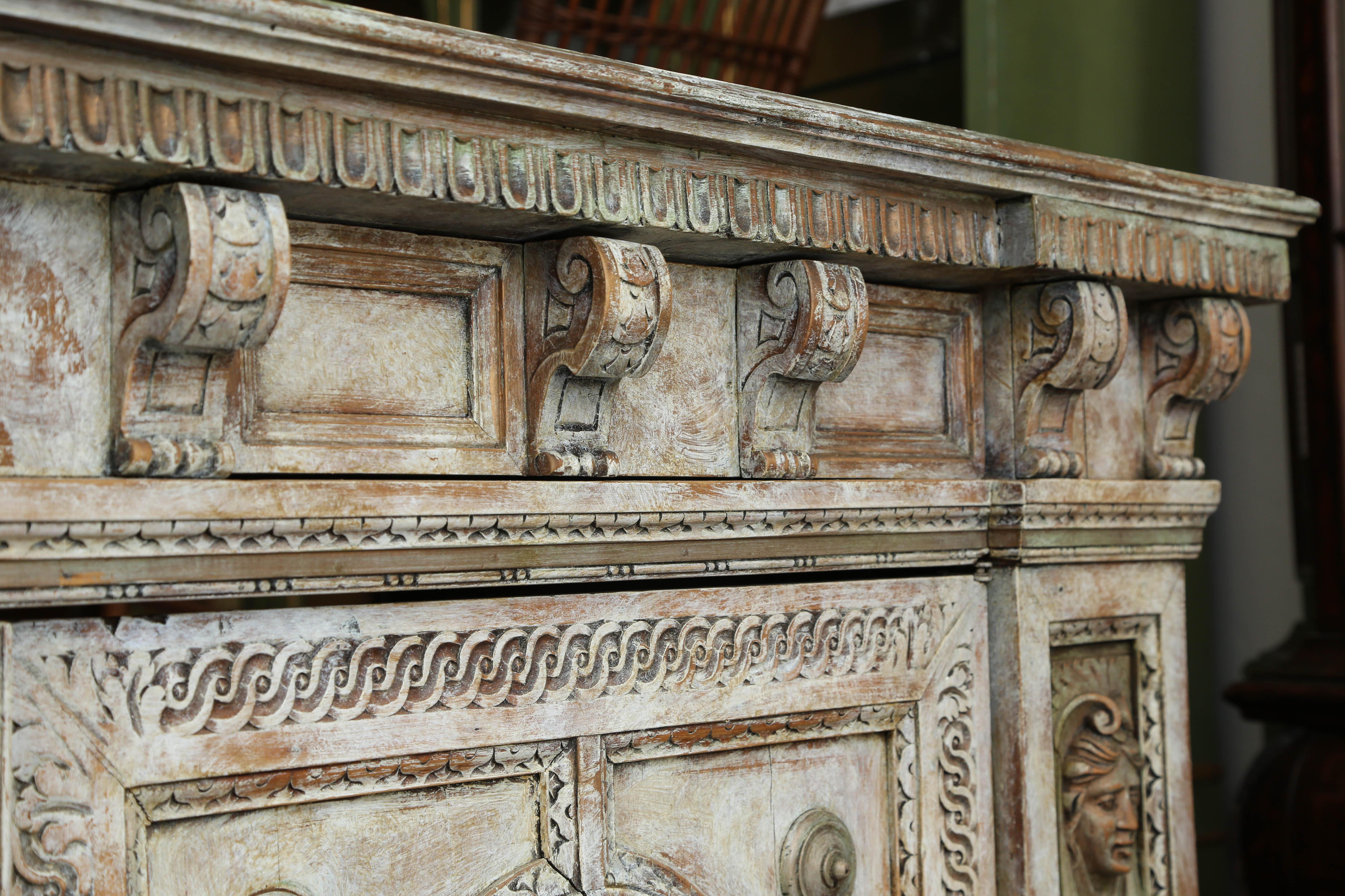 Superb 18th c. Hand Paint Italian Two-Door Cupboard from Gianni Versace Mansion 1