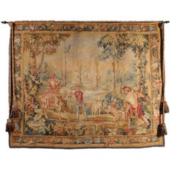 Aubusson Style Tapestry, Hunting Scene