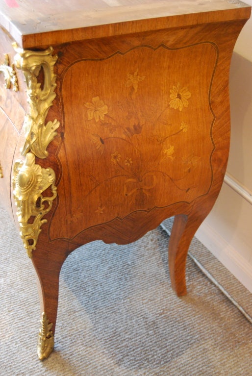 19th Century Marquetry inlaid Kingwood and Rosewood Commode stamped DAIDEF For Sale