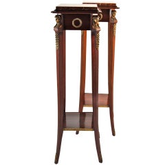 Pair of Empire Revival Mahogany Torchere Stands
