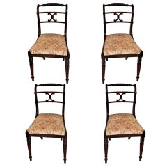 Set of 4  Regency Mahogany Side Chairs