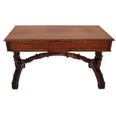 Antique Anglo Indian padauk wood writing table